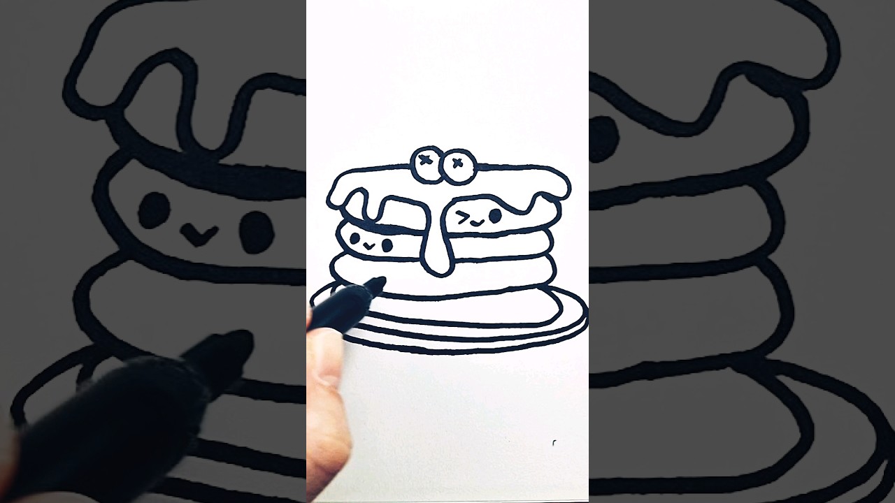 How to draw cute pancakes [HowToDraw] #howtodraw #drawing #kawaii