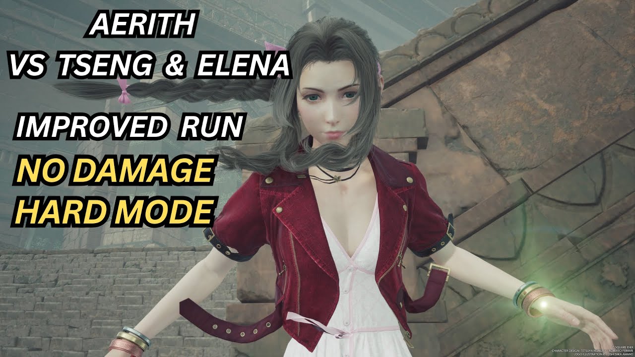 FFVII Rebirth Aerith Solo Vs Tseng & Elena (No Damage, Hard Mode, No Limit)