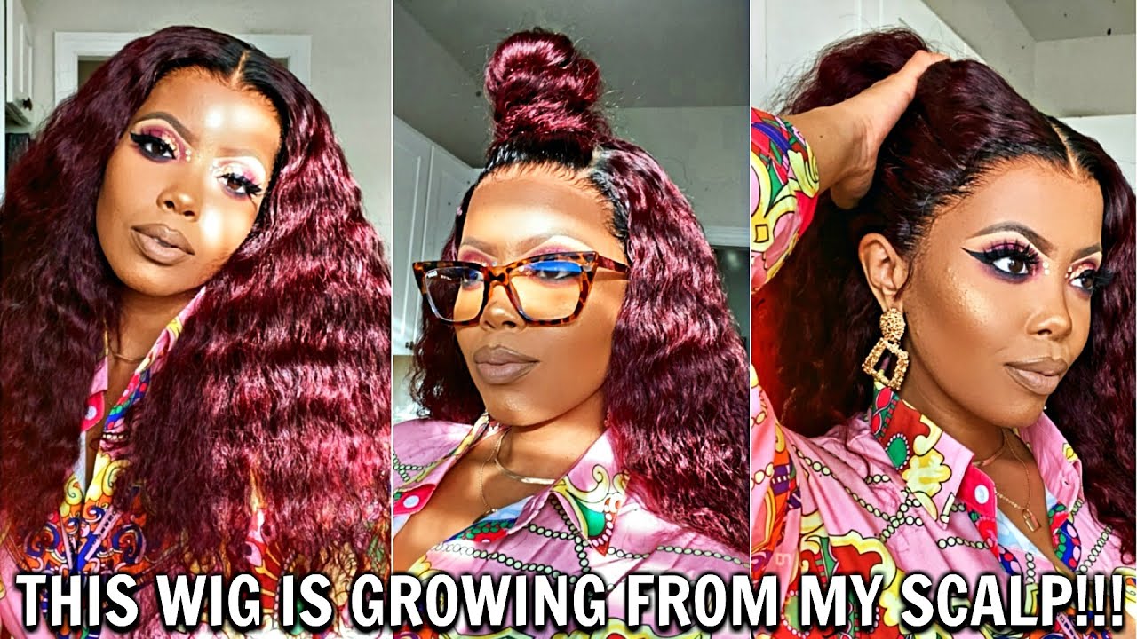 GROWING FROM MY SCALP! MOST NATURAL PRE-PLUCKED HAIRLINE TRANSPARENT LACE WIG MELT RPGSHOW TASTEPINK