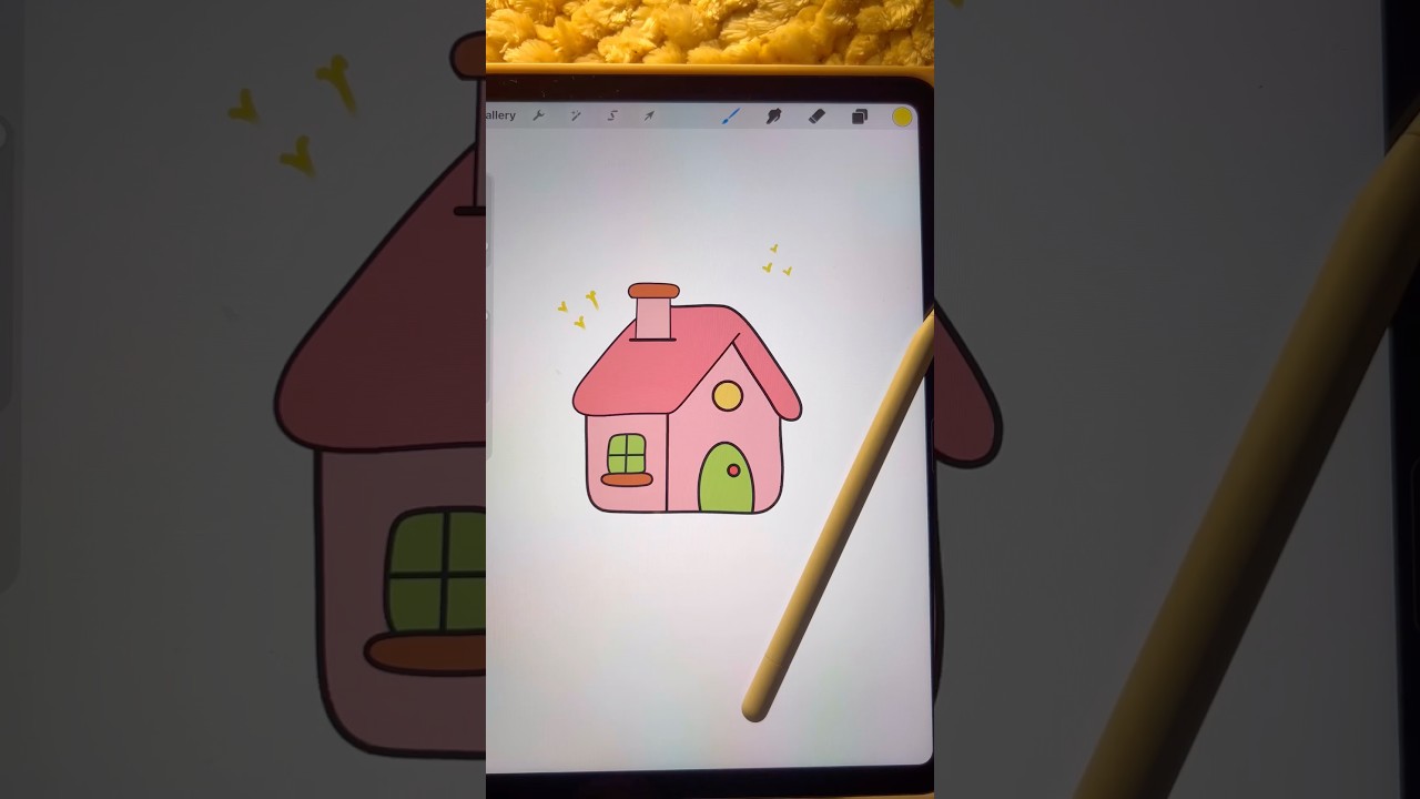 Cute House Digital Art on iPad 🎨 | Procreate 