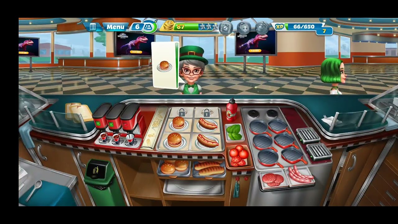 I played cooking fever level 2 of campeign. 