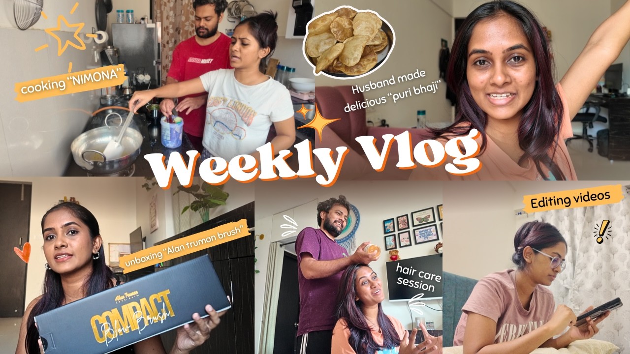 Cooked NIMONA for the 1st time! Bought *Alan Truman* | Husband made PURI BHAJI for me👩&zwj;🍳|weekly vlog