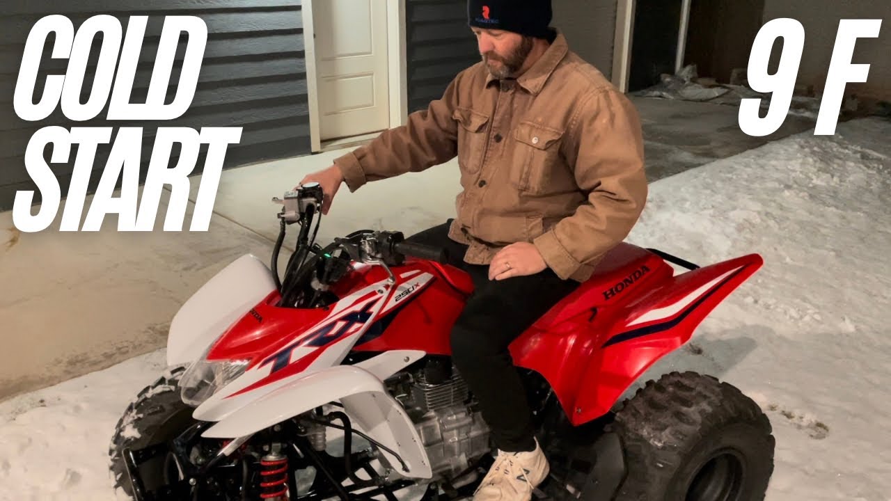 COLD START: 2023 Honda TRX250X - 9 degrees Fahrenheit (Vid #2)