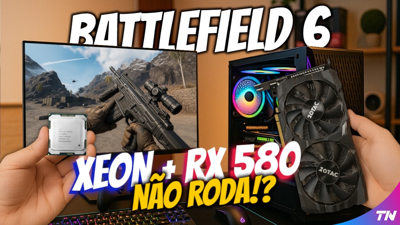 RX 580 + XEON AINDA AGUENTA? 🔥 Teste Pesado no BATTLEFIELD 6 em 2025!