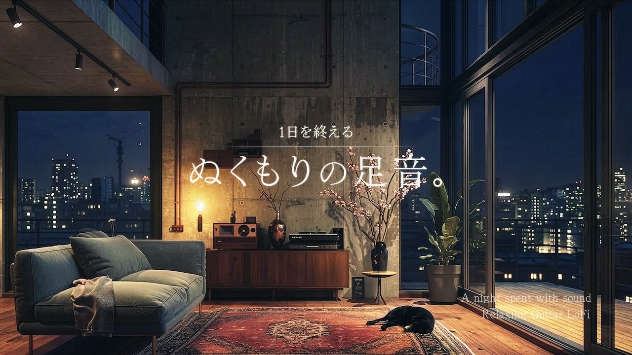 【夜の癒しギター】1日を終える、ぬくもりの足音。｜読書・勉強・睡眠用｜Relaxing Guitar LoFi BGM【60分】