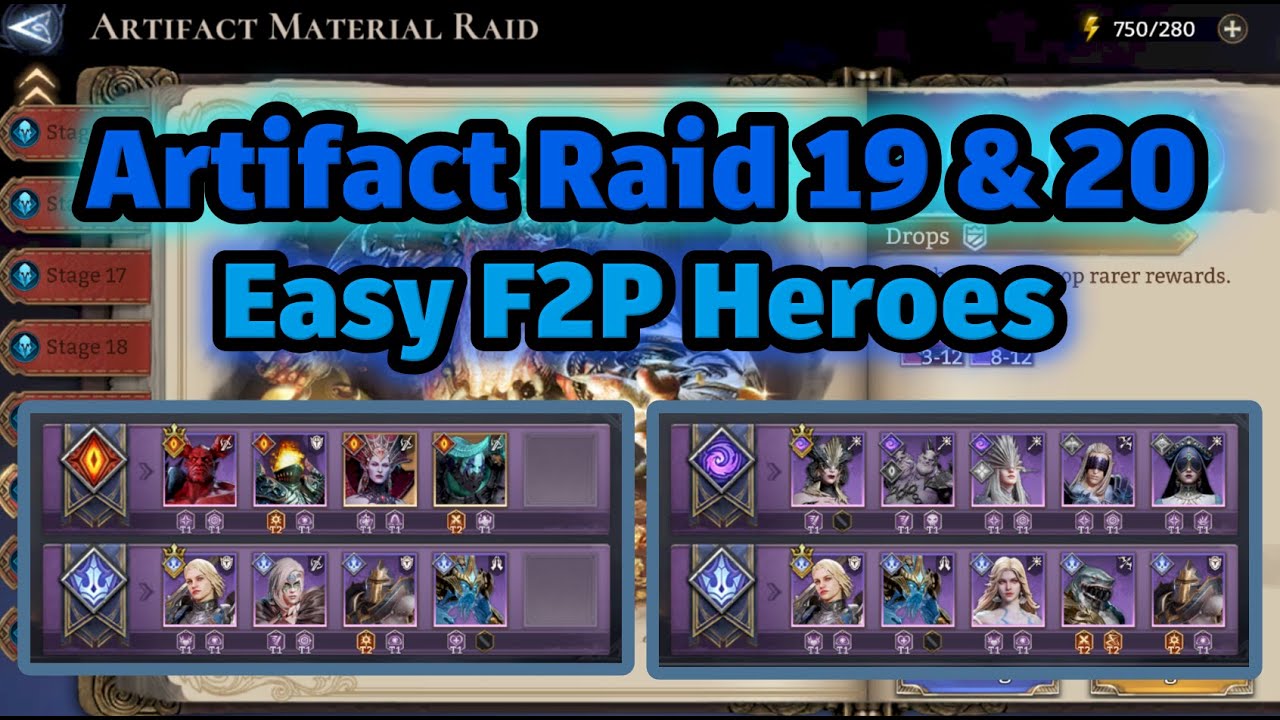 Artifact Material Raid Stage 19 & 20 | F2P Heroes | Watcher of Realms #watcherofrealms