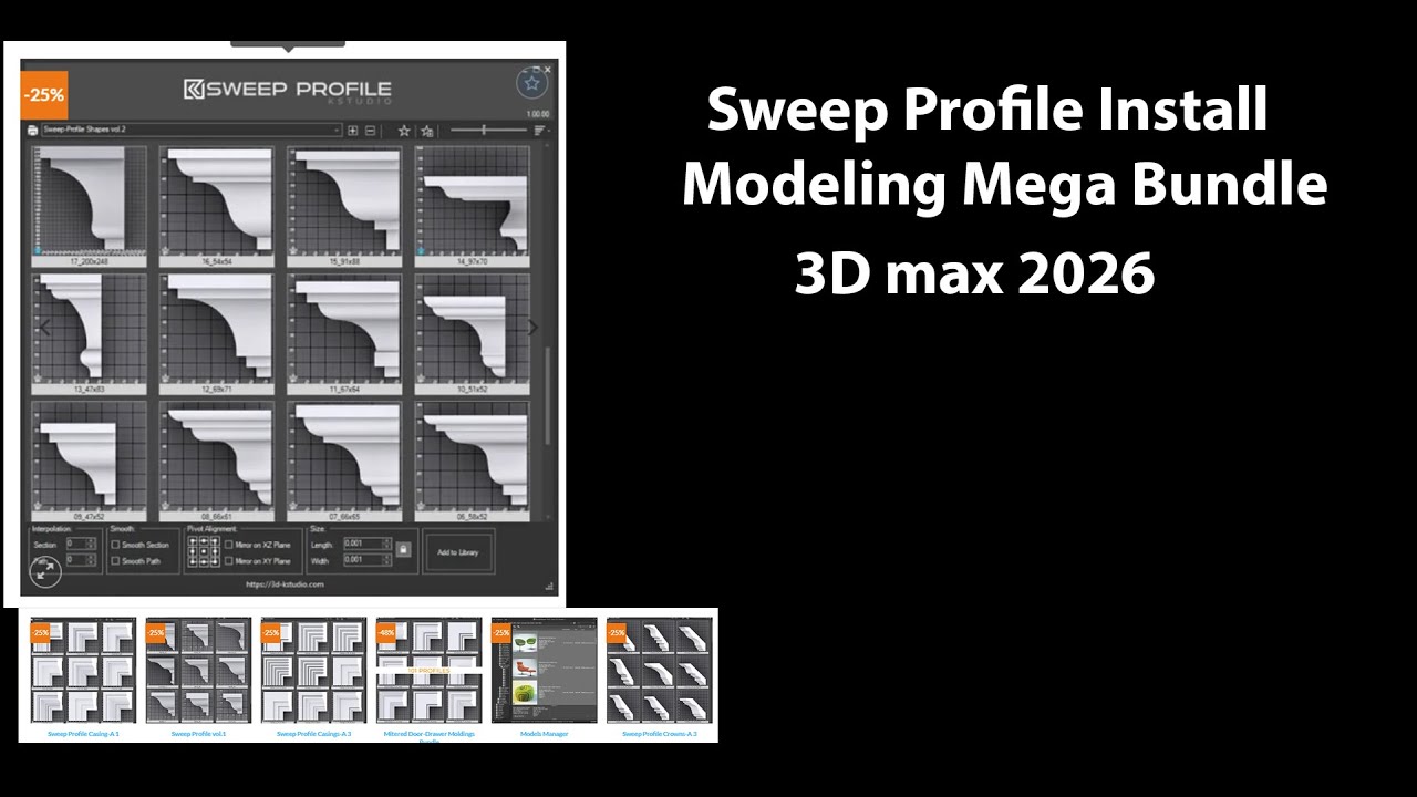 Sweep Profile Install in Modeling Mega Bundle