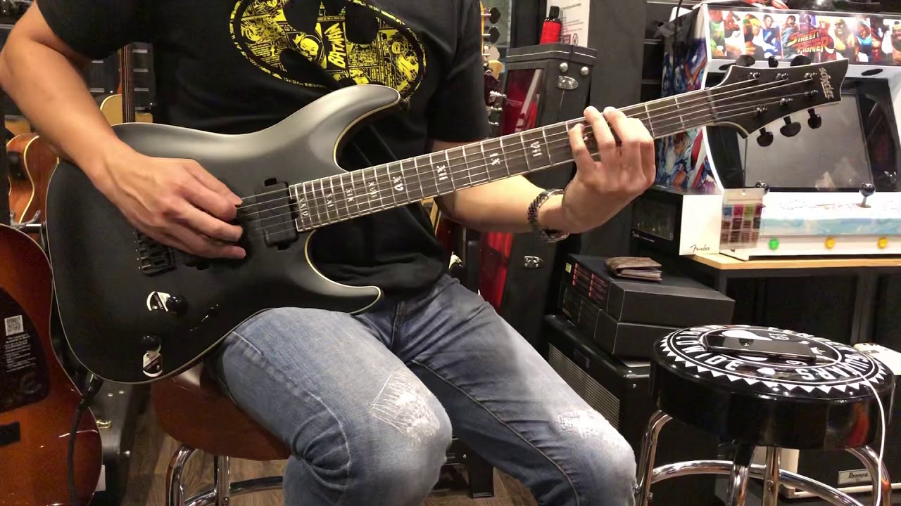 Schecter SLS Evil Twin in Satin Black Sound Check and Demo