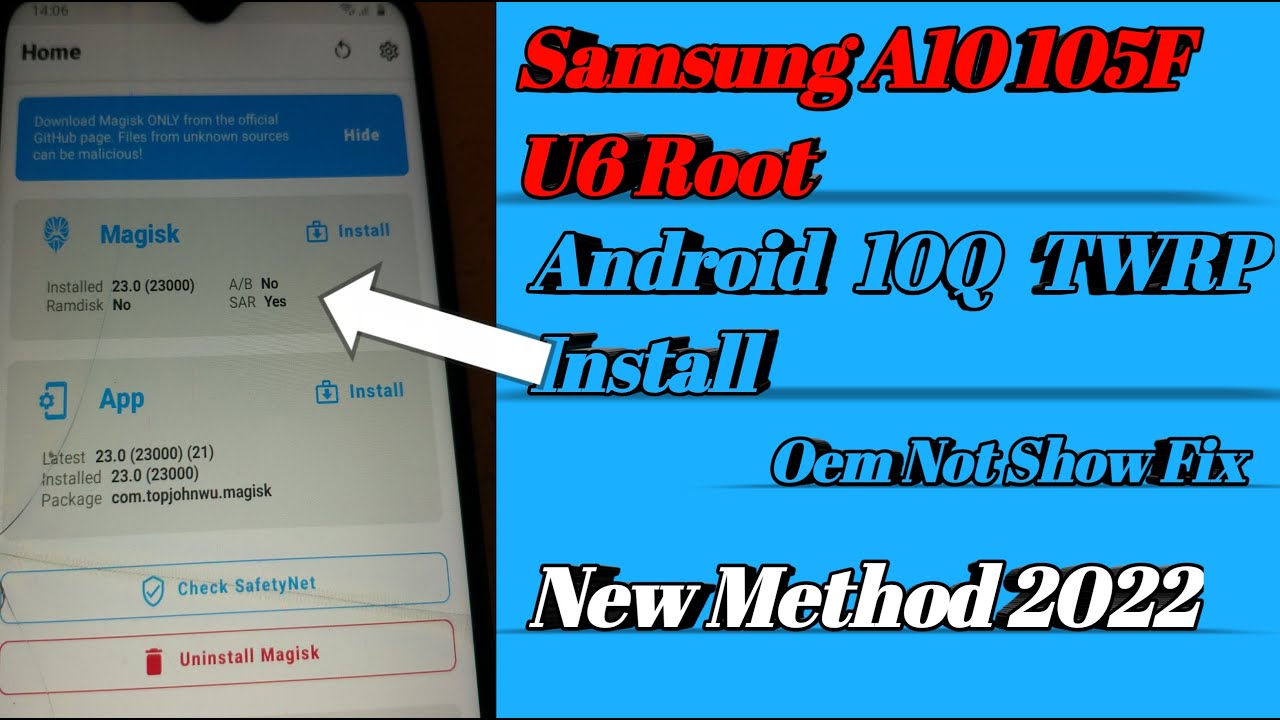 Root Samsung A10 A105F U6 | New Method 2022 | How to Install TWRP On A10 | Andriod 10 | Andriod 11