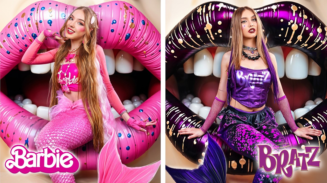 Barbie Zeemeermin vs Bratz Zeemeermin! Droom Make-over Voor Poppen Challenge