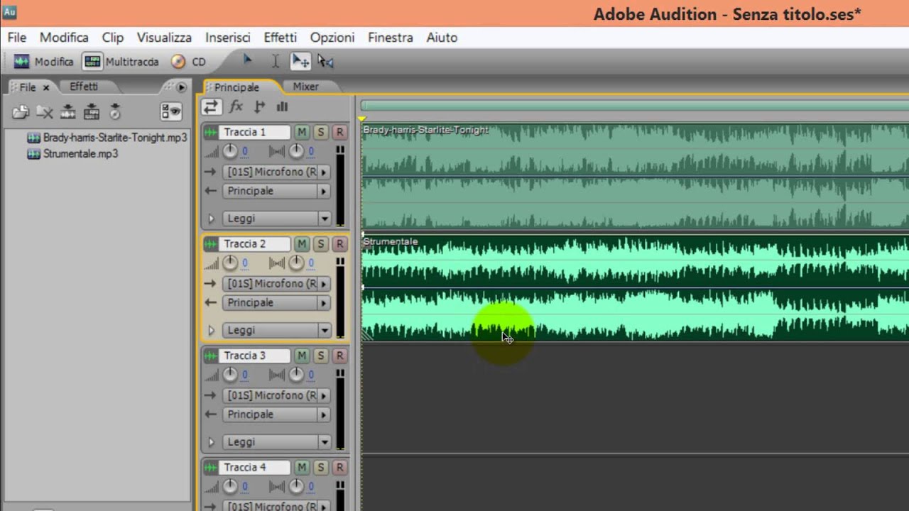 Come togliere la musica da una canzone con Audition.