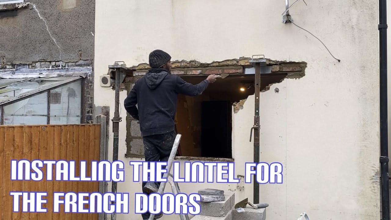 Installing a steel door lintel