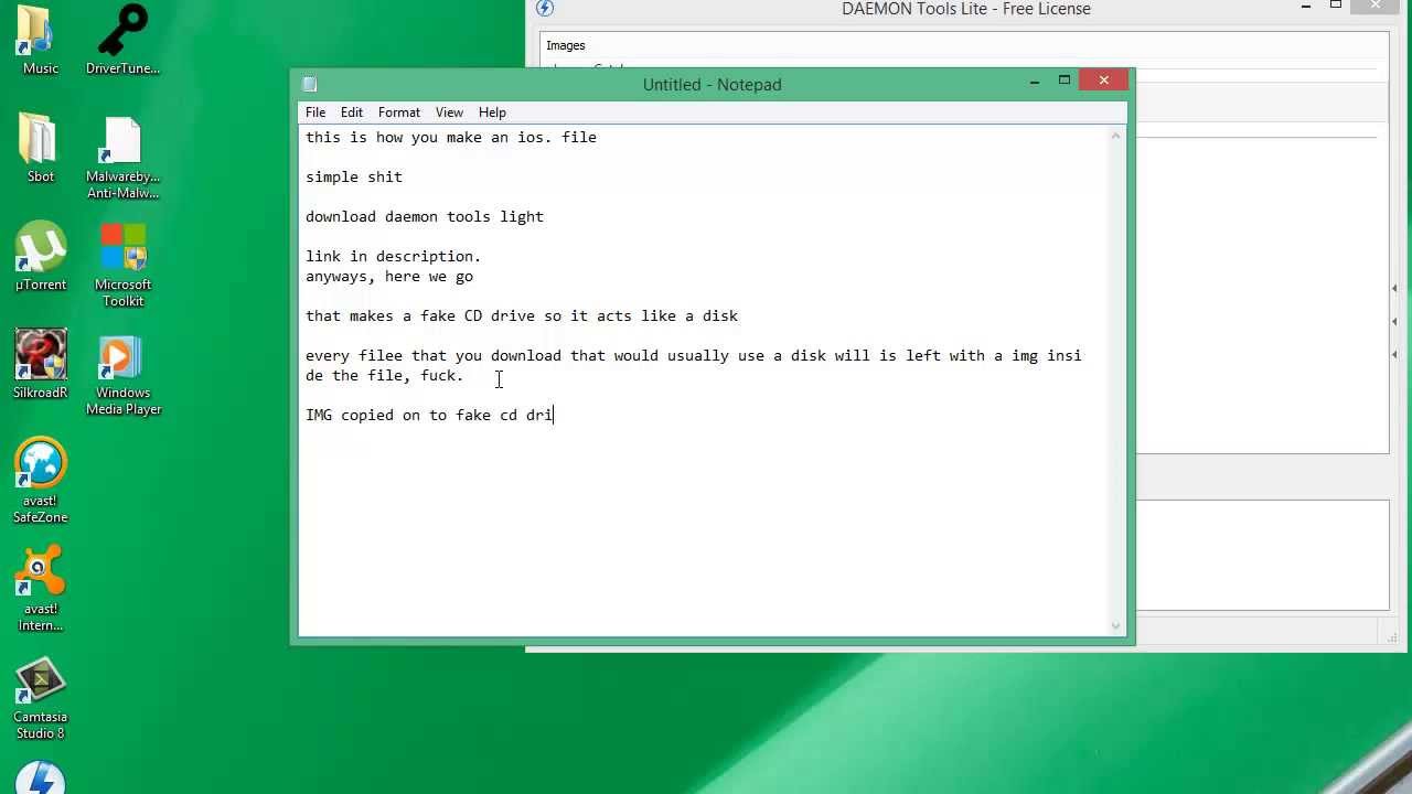 How to Create A IOS File(fake cd) vurtal drive.