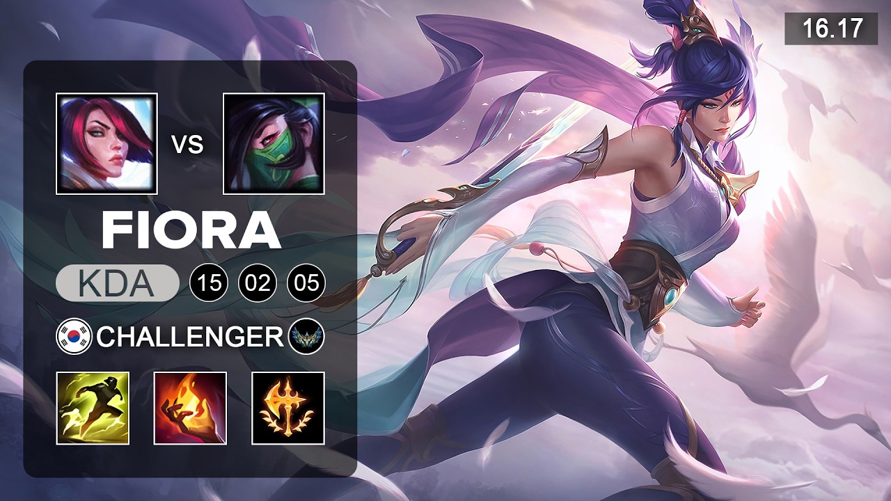 Fiora vs Akali Top - KR Grandmaster -Patch 16.17 Season 16