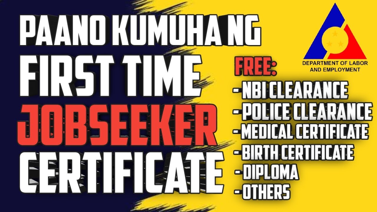 FIRST TIME JOBSEEKER ASSISTANCE ACT - FREE PRE-EMPLOYMENT REQUIREMENTS R.A 11261