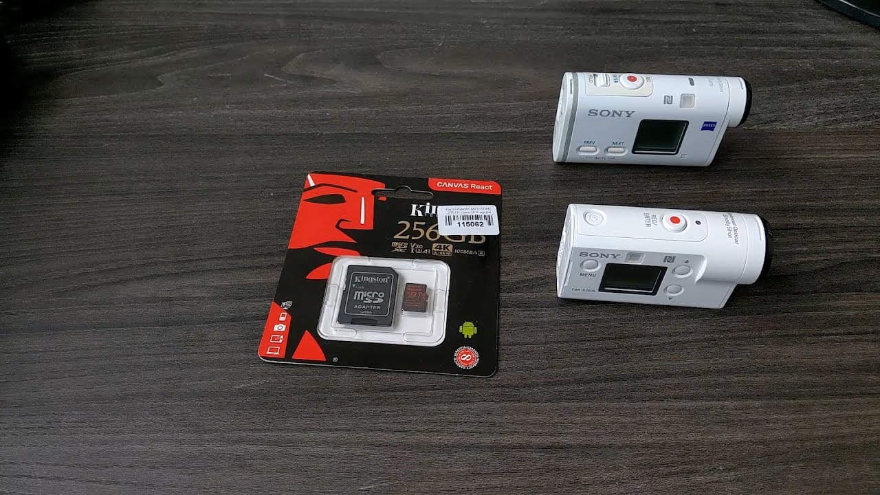 MicroSD 256 Gb in SONY FDR-X3000 + FDR-X1000 + HTC U12+