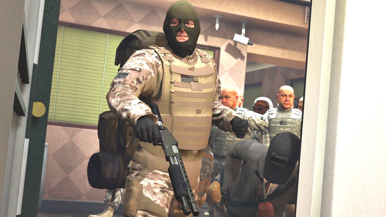GTA 5 - BAD Army🎖️Майкл, Тревор и Франклин грабят банк! (Бесчинство армейской полиции в Палето-Бэй)