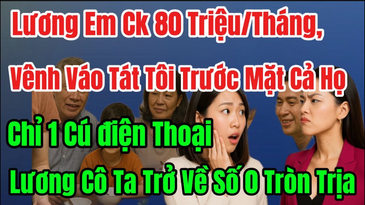 Lương Em Ck 80Triệu/Tháng,Vênh Váo Tát Tôi Trước Mặt Cả Họ,Chỉ 1 CúĐiện Lương Cô Ta Về Số 0 TrònTrịa