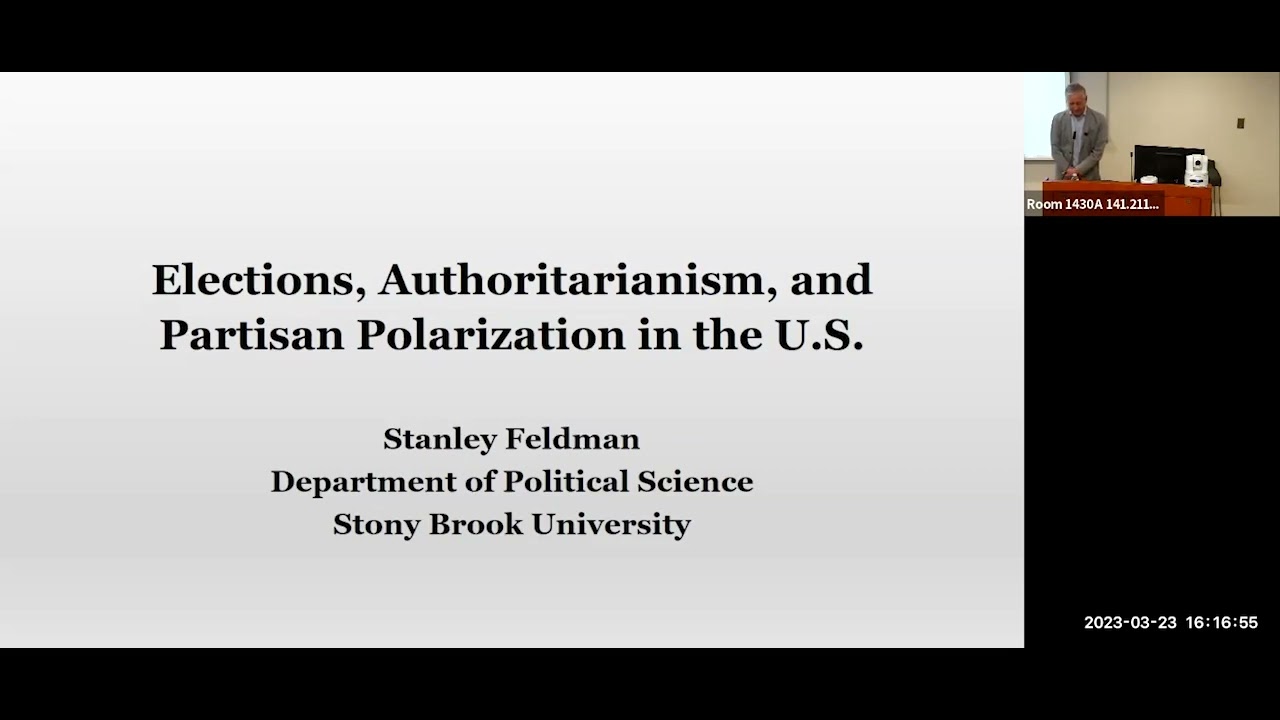 2023 Miller-Converse Lecture: “Elections, Authoritarianism, Partisan Polarization in the US”