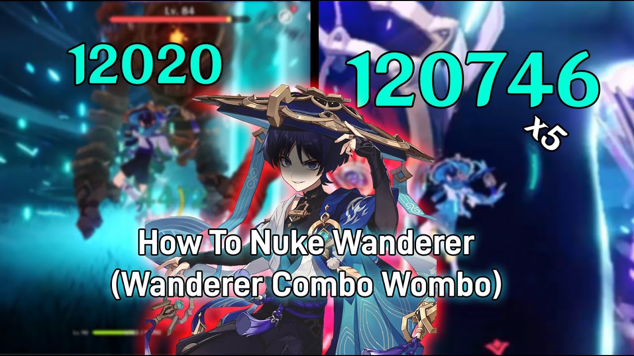 C0 Wanderer Nuke Burst : 12k to 120k Damage (4 STAR WEAPON) (NO FOOD BUFF) - Genshin Impact