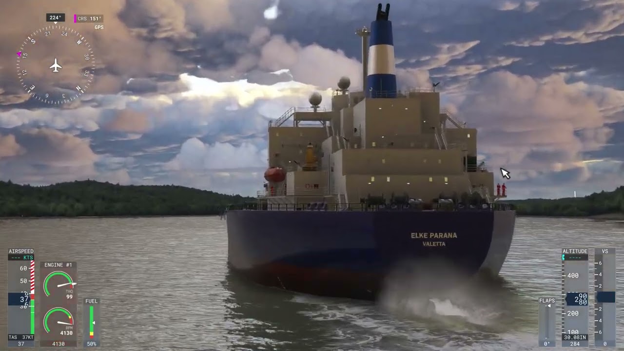 Öljytankkeri Seilaa välillä Salo- Halslahti, Tanker Ship, MSFS24, Sailor Peku.