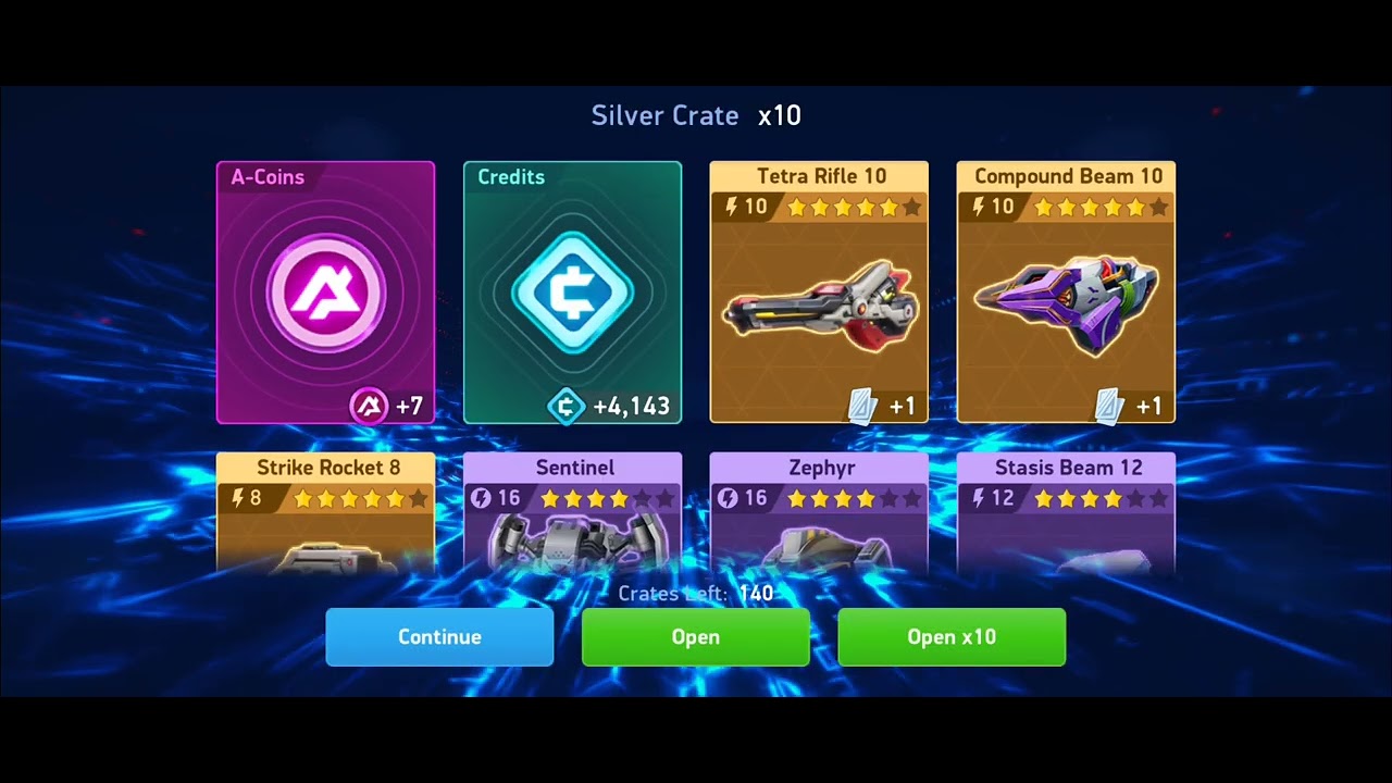 I opened 248 silver crate in mech arena