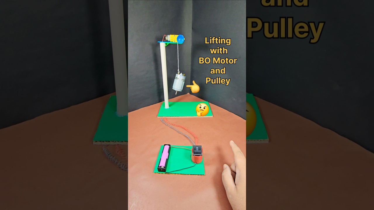 Lifting with BO Motor and Pulley 🤔 DC Motor Experiment 