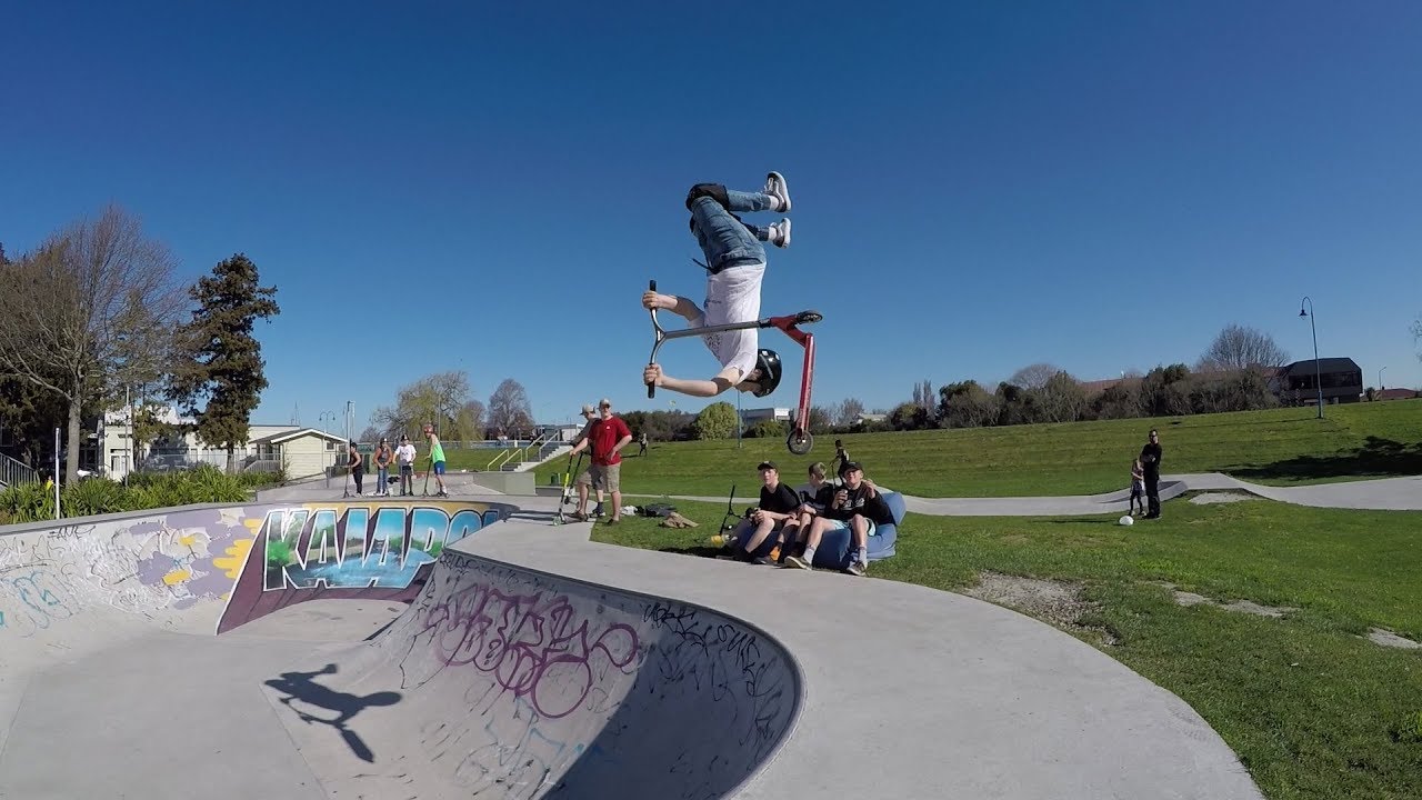 Scooter Tricks by @harrison.robb doing a Stanley on a scooter