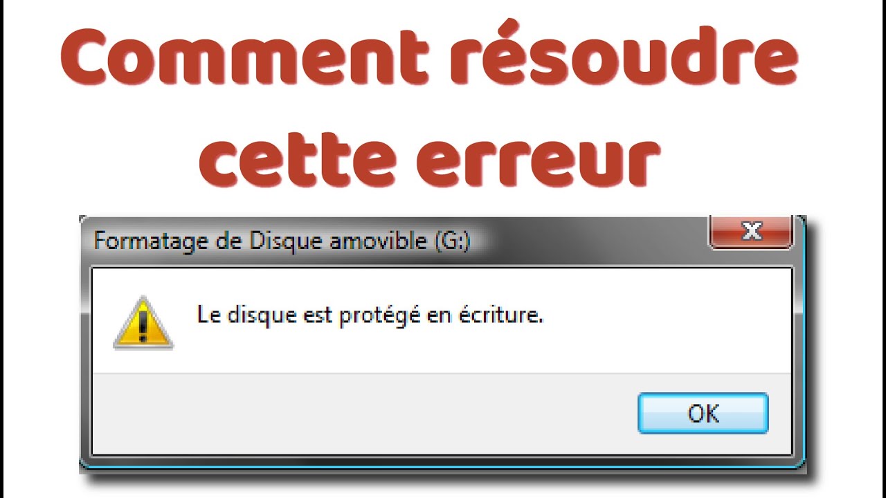 DISQUE PROTÉGÉ EN ÉCRITURE : SOLUTION