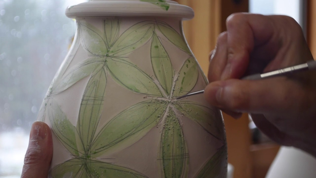 Quick Pottery - Using Shellac Resist on Pottery