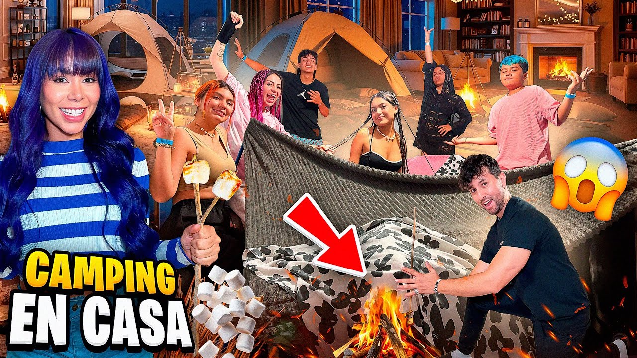 ACAMPAMOS dentro DE LA CASA (Sin permiso)⛺️😳// FAMILIA RECOCHA 