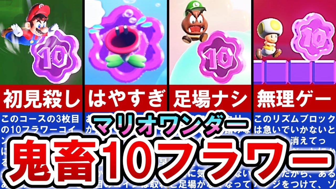 【マリオワンダー】あまりにも難しすぎた10フラワーコインTOP10【ゆっくり解説】