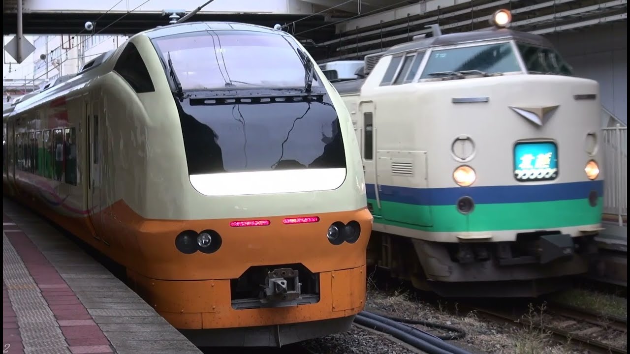 E653系特急いなほと485系特急北越 新潟駅