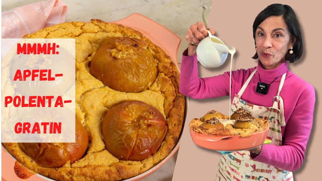 Zuckerfreies Bratapfelgratin mit Vanillesauce