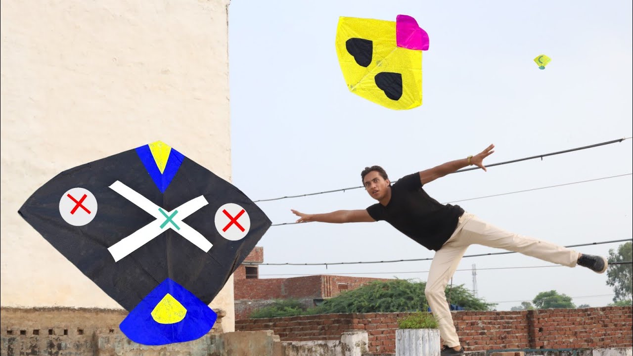 Kite Flying & Cutting With Bottle Kite Challenge