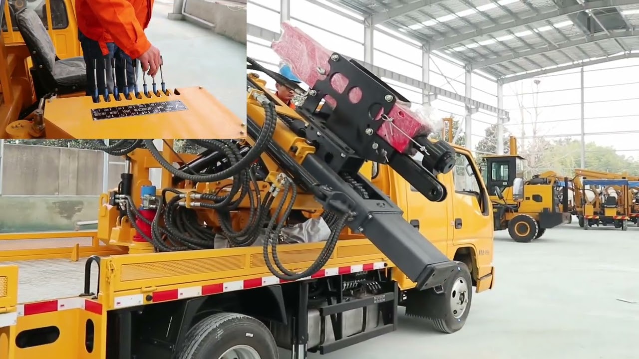 Truck Mounted Remote Control Emergency Guardrail Repair Pile Driver Ramming Machine