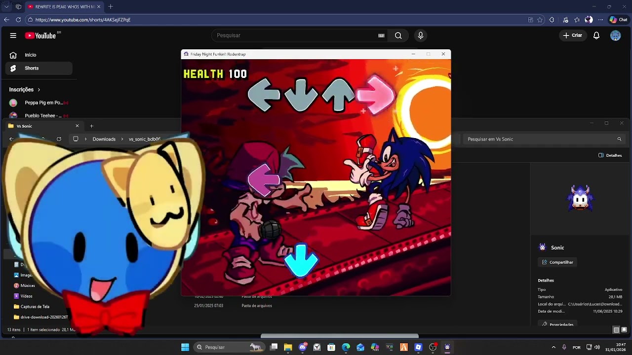 SONIC DE MALVADO ELE ENTROU NO MEU PC 😱 NAO E VIRUS