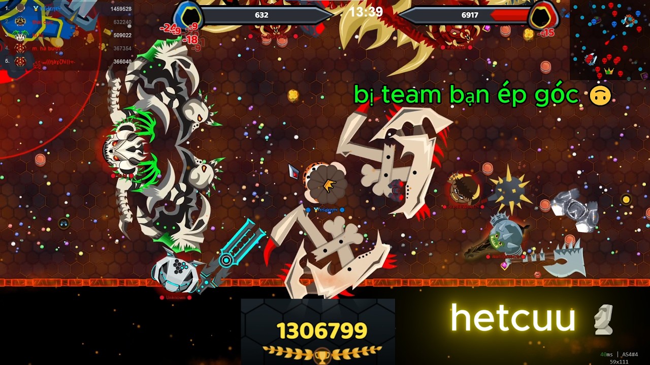 T&ocirc;i 1 m&igrave;nh c&acirc;n cả team bạn, bị team bạn cắn nhưng vẫn lụm 1m3 😋 #evowarsio #games