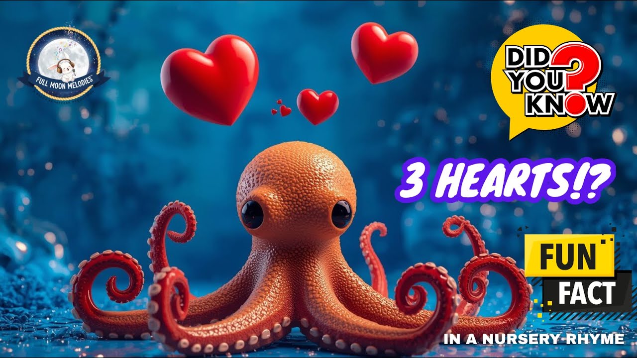 Octopus Has 3 Hearts?! ❤️🐙 Fun Ocean Facts for Kids | Learn with Luna