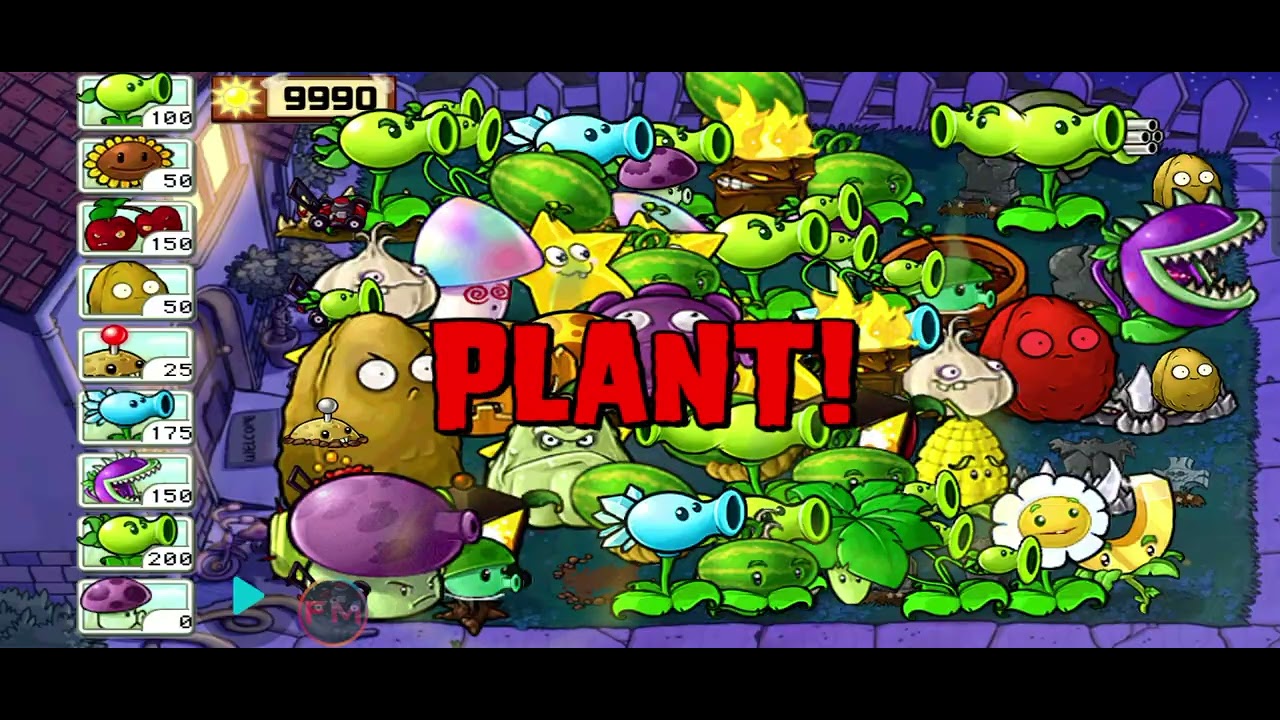 Coolest pvz Giants plants Tactic less level | Survival Day Gameplay HD 1080 | PvZ mod menu