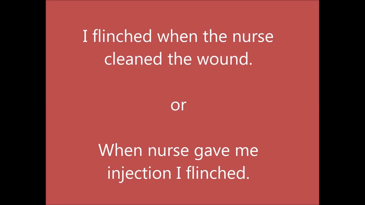 Meaning of Flinch- its a verb