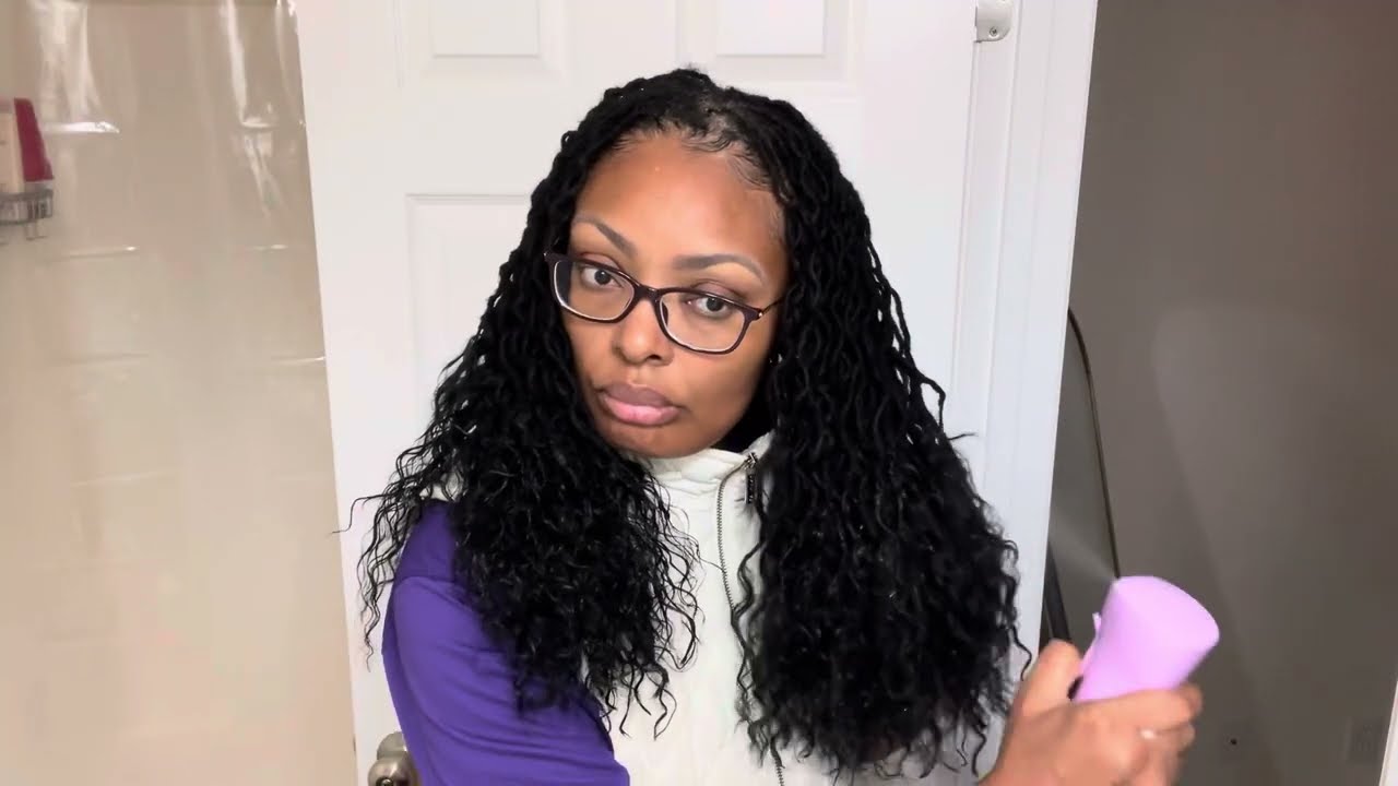 Human Hair Blend Curly Extensions on Microlocs 😄