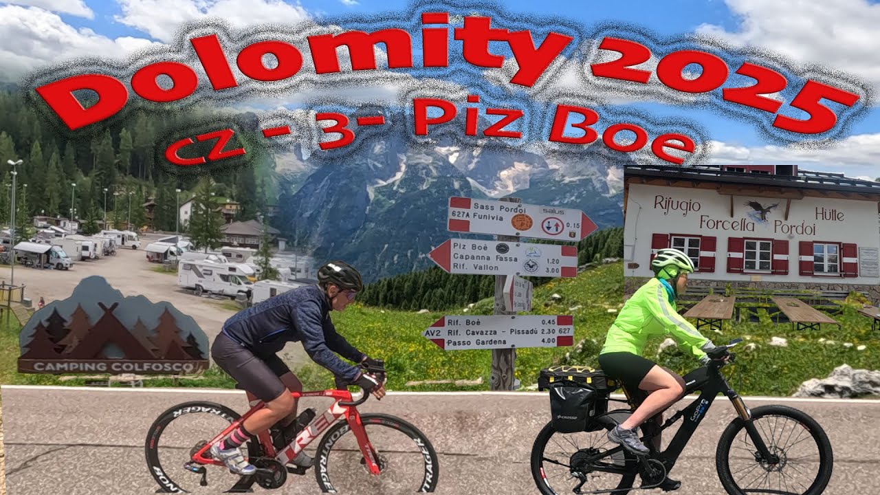 Dolomity 2025, cz - 3, podjazd rowerem na przełęcz 