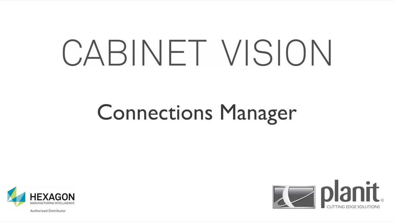 Cabinet Vision Tutorial (Intermediate 9) - Connections Manager