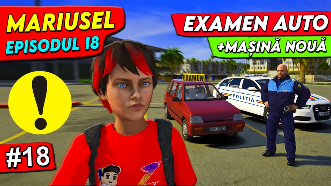 ⛔Mariusel la EXAMEN AUTO + MAȘINĂ NOUĂ #18 | Gta 5 Real Life FiveM