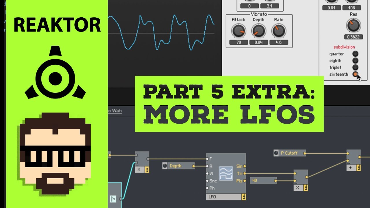 Reaktor Primary 5 EXTRA: More LFOs - PWM, Envelope Vibrato, and Tempo-Sync Wah | Simon Hutchinson