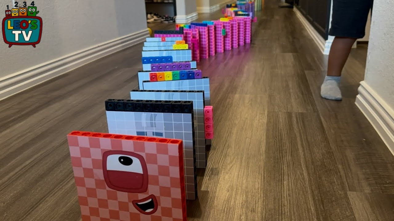 NumberBlocks Domino Chain Reaction Extra Long  | | Leo’s Tv