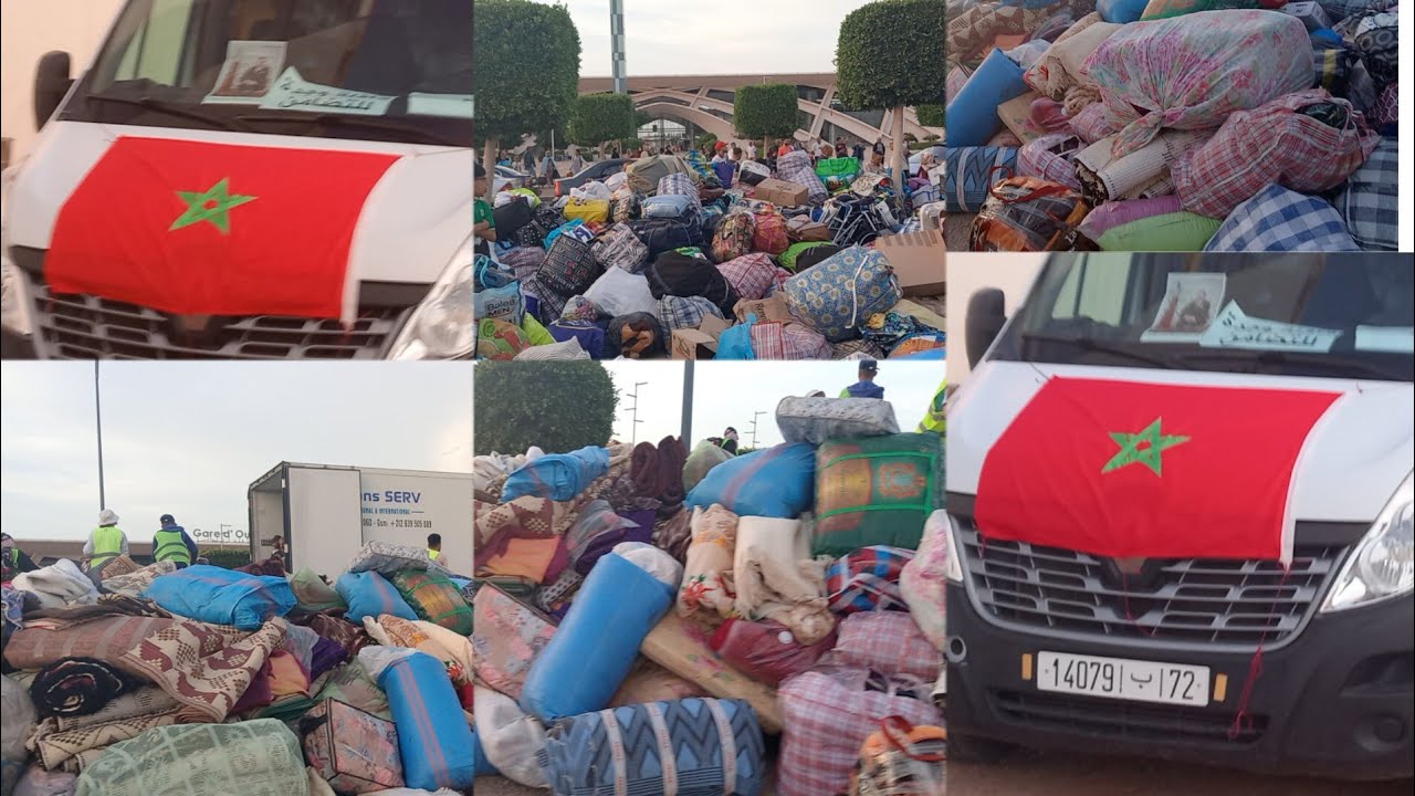 وقفة تضامنية من ساكنة وجدة للمساعدة في  جمع التبرعات لمتضررين زلزال الحوز بالمغرب 🇲🇦