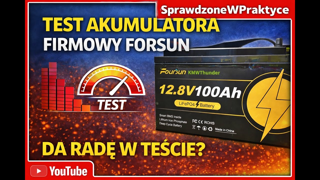 FORSUN LiFePO4 12V 100 Ah – sprawdzony w praktyce -  test taniego akumulatora .