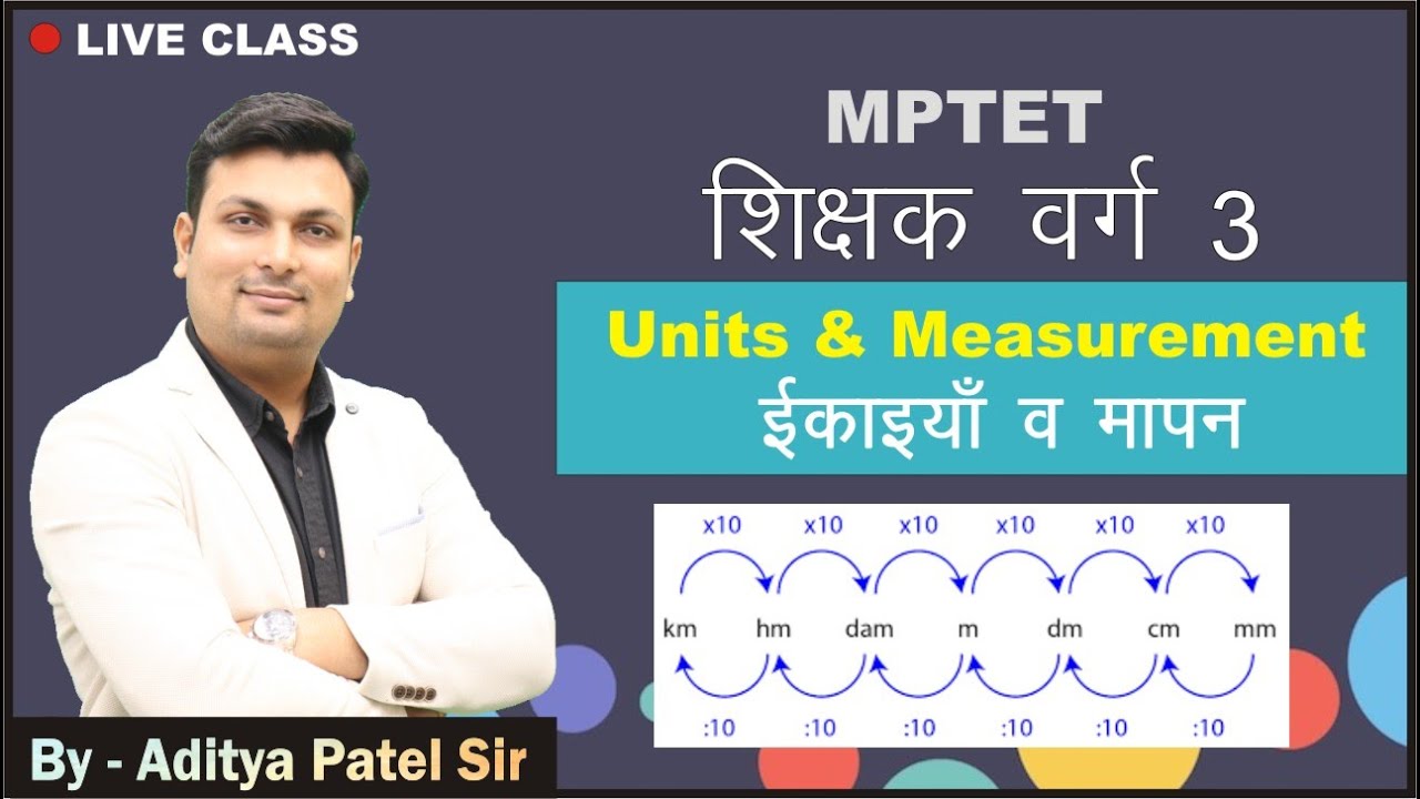 Samvida Shikshak Varg-3 | Units & Measurement | Maths Live Class | MPTET | Winners Institute Indore